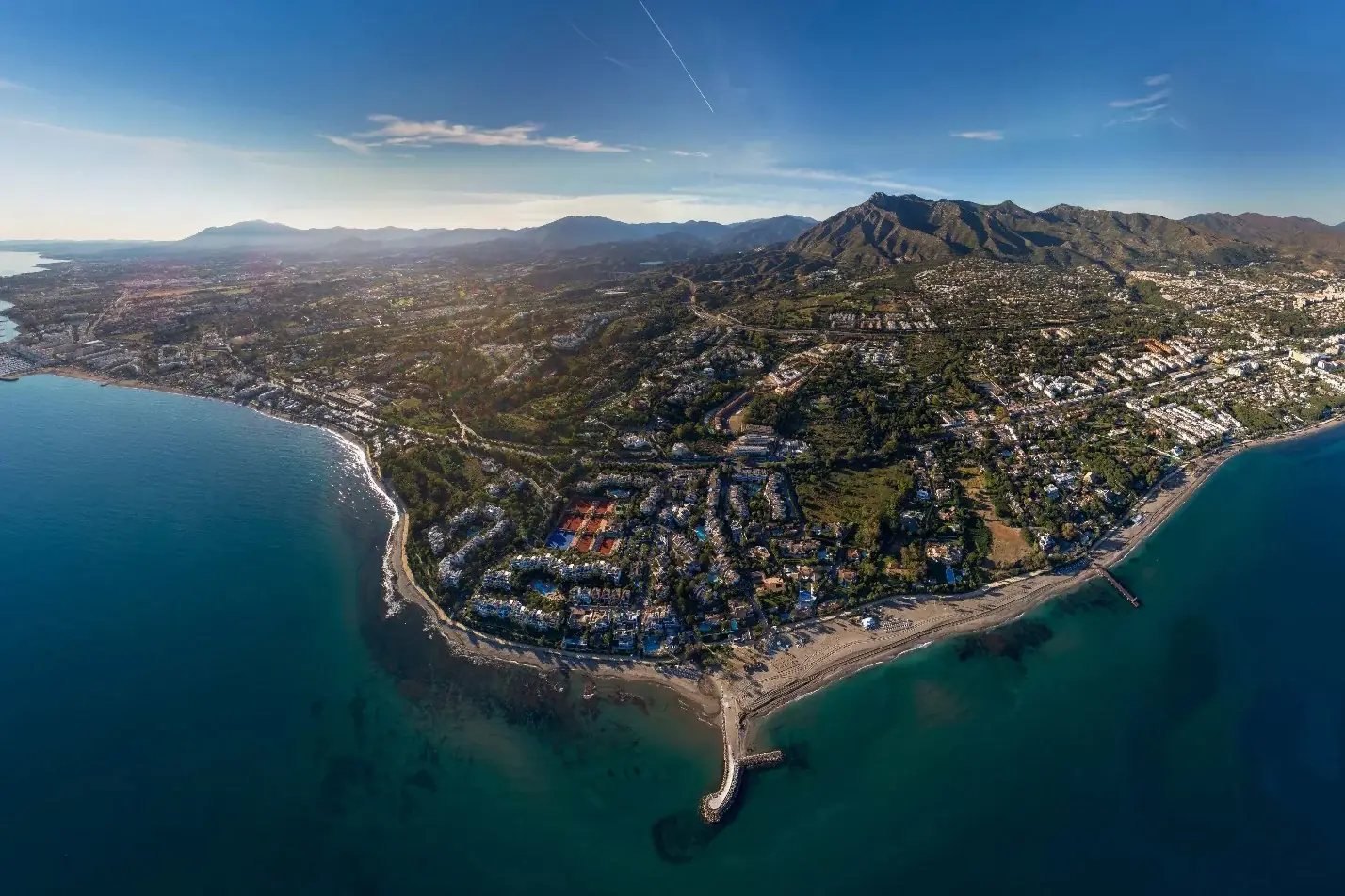 Aerial view of Marbella, the coast and La Concha mountain